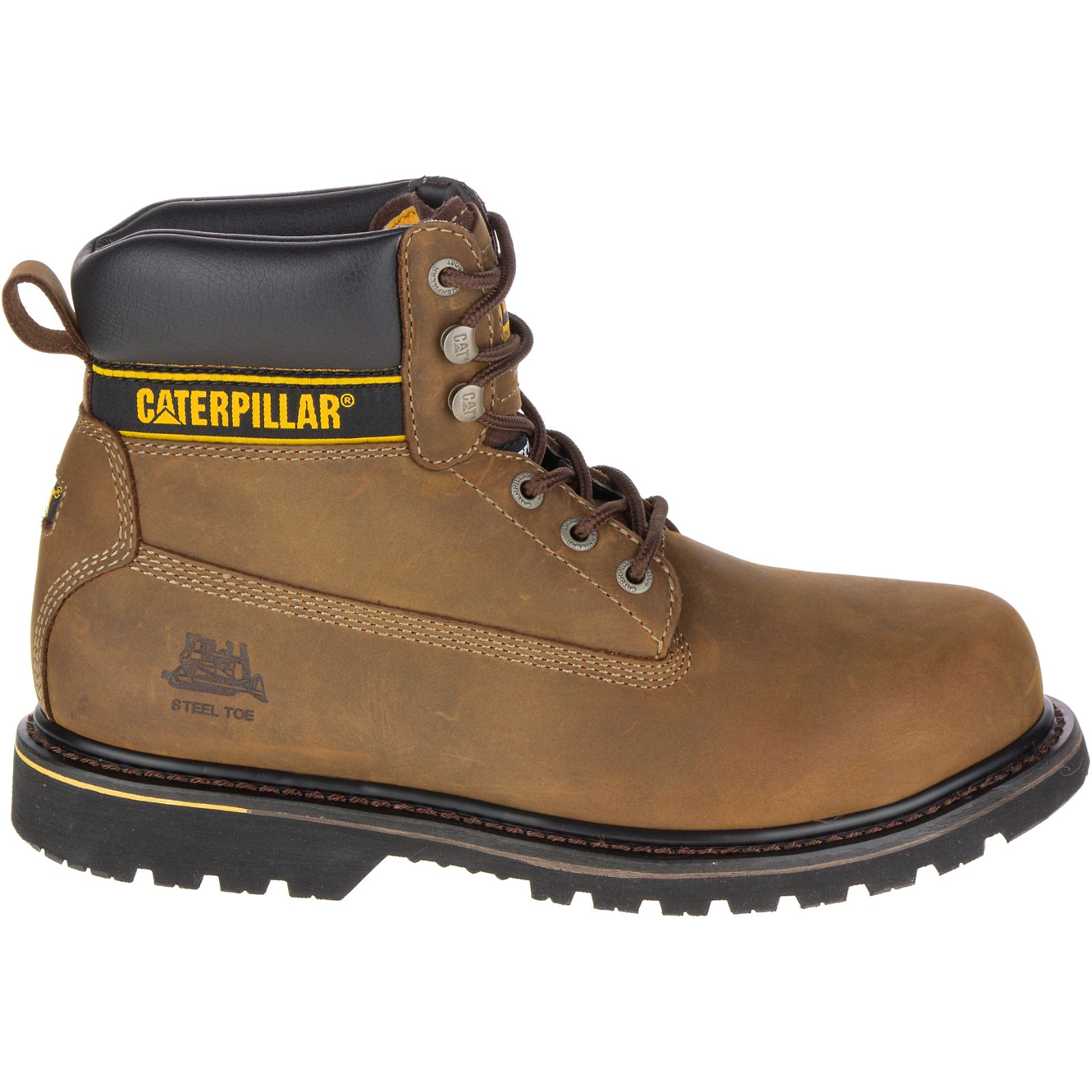 Men's Caterpillar Holton Steel Toe S3 Hro Src Work Boots Dark Brown Ireland TQHW97863